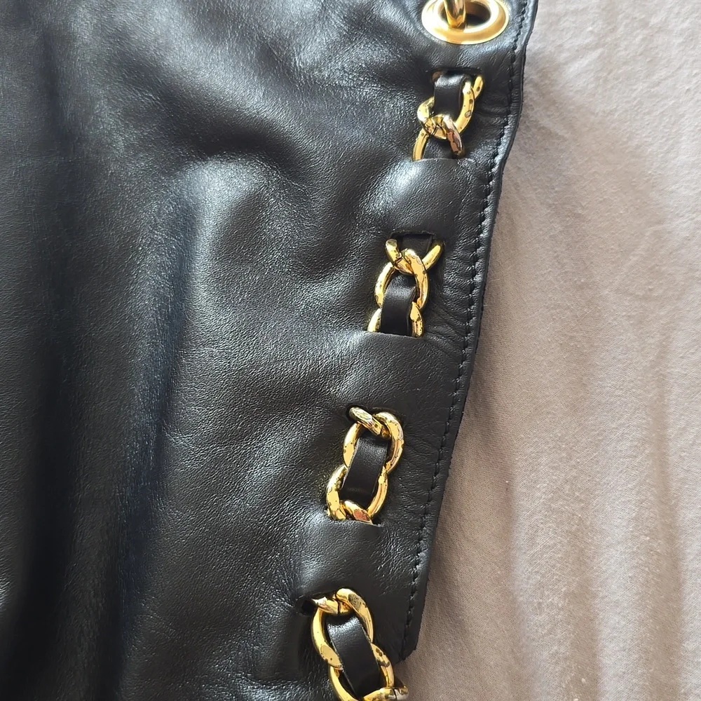 Roberta Gandolfi Italian Genuine Black Leather Hobo Shoulder Bag Made In Italty - Picture 4 of 9